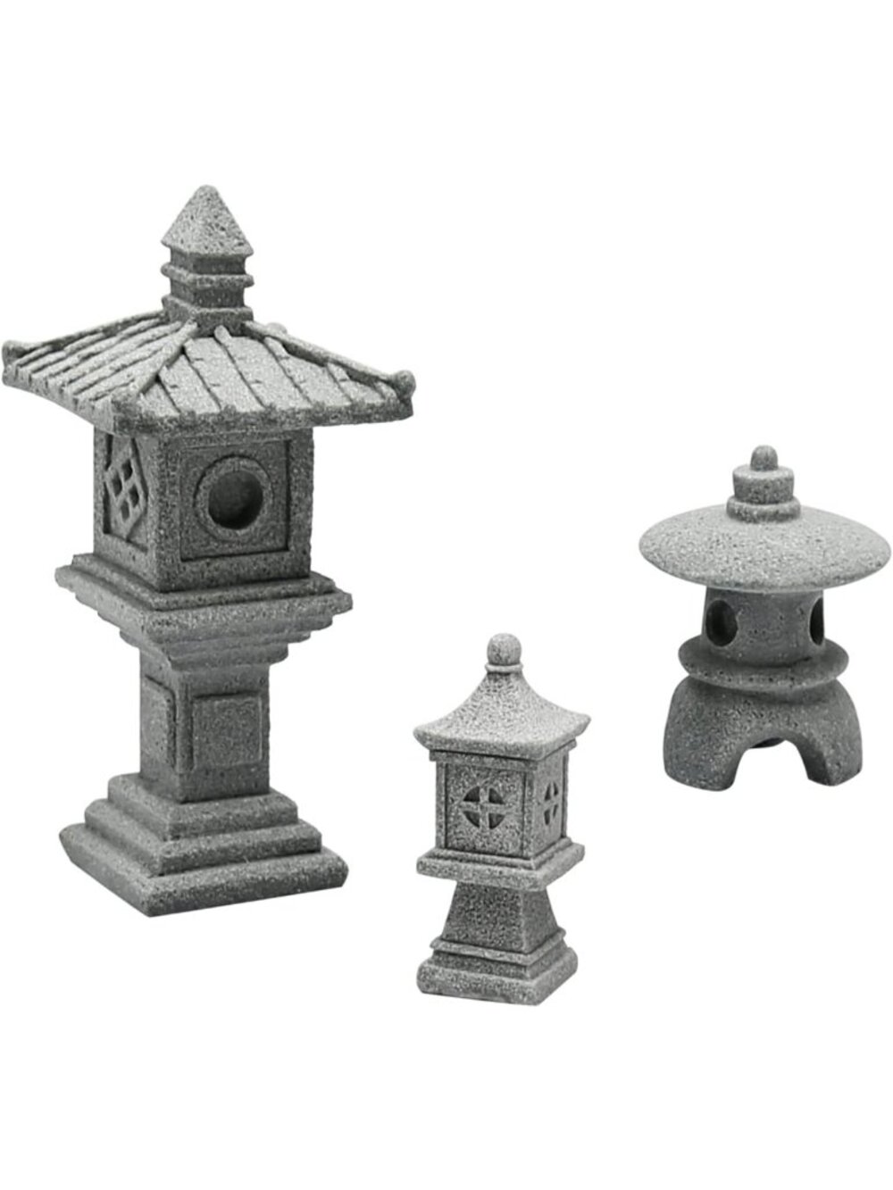 3PCS Mini Pagoda Garden Statues - Japanese Lanterns for Fairy Garden Decor, Zen